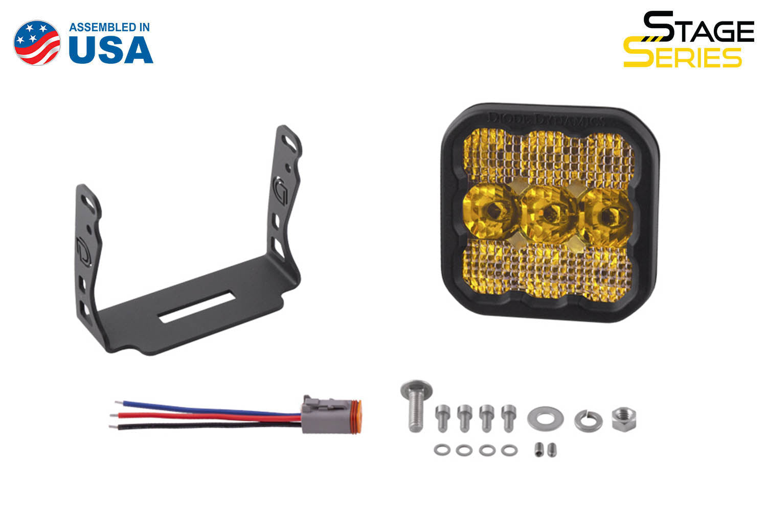 Diode Dynamics SS5 Pro Yellow Combo Single LED Pod DD6778S