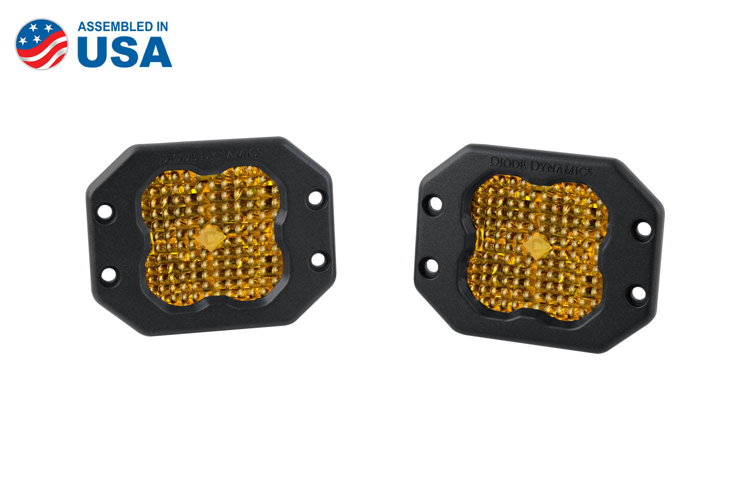 Diode Dynamics SS3 Pro ABL Yellow Flood Flush Pair DD6941P